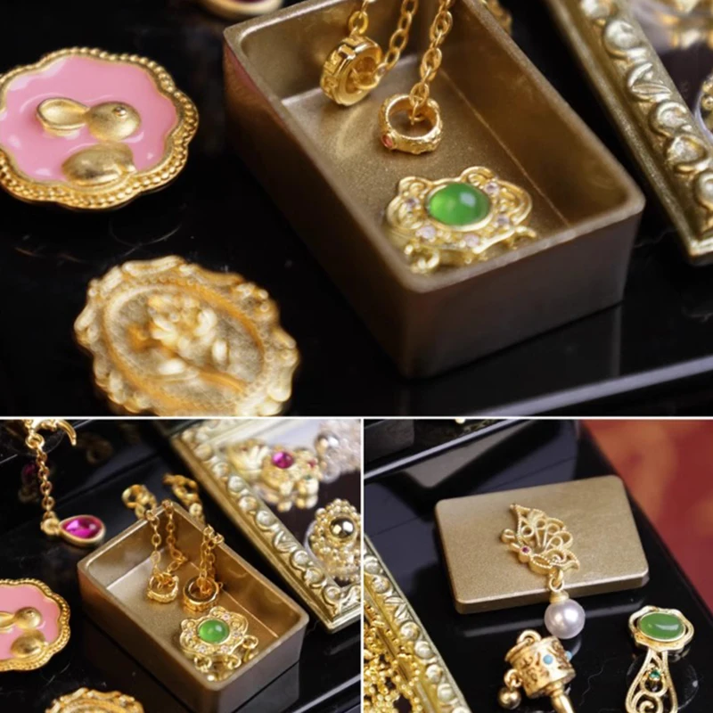 1/12 Doll Mini Jewelry Miniature Food Play Simulation Western Dowry Jewelry/Gems/Bracelets/Rings/Necklaces Doll Accessories