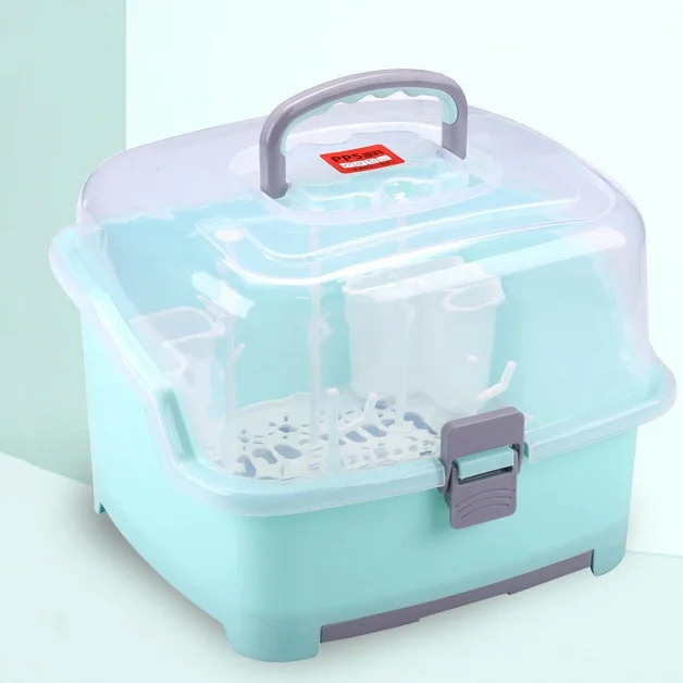 Portable Bottle Dry Rack Baby Bottle Drain Cleaning Dryer Drainer Storage BPA FREE Baby Pacifier Feeding Cup Holder Box