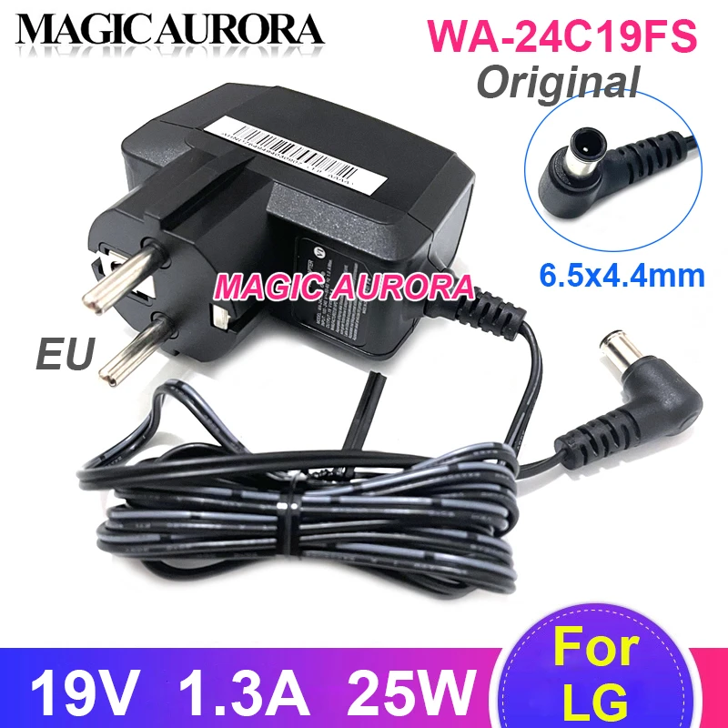 

EU Plug WA-24C19FS 19V 1.3A 25W Power Adapter For LG Monitor Charger 22M35D E2442TC E1948S 24MP55HA 22M45 10SM3TB 19025EPCU-1