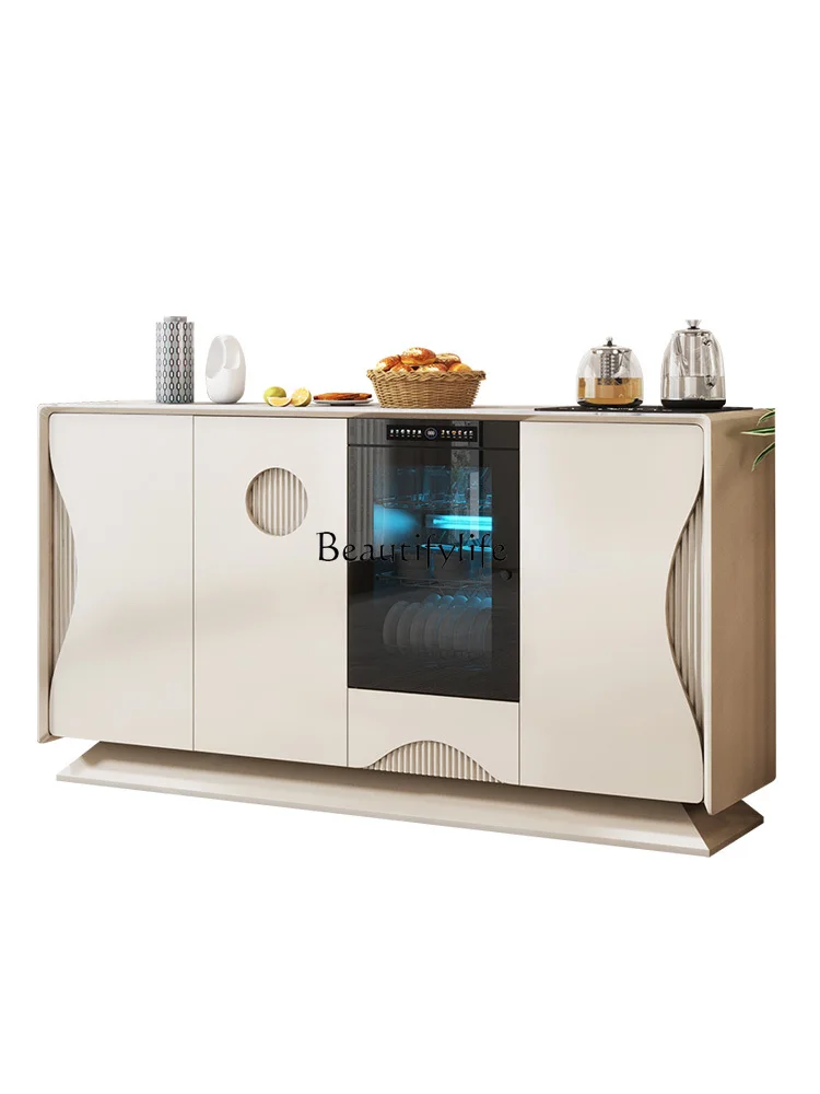 

Modern Entry Lux Style Solid Wood Tea Machine Cabinet Multifunctional Storage Household Dining Side All-in-One Cabinet