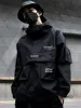 Men's Jacket Techwear High Street Streetwear Black Hoodie Pocket Man Women Couple Spring Autumn Fashion New Water Proof Male Top 1