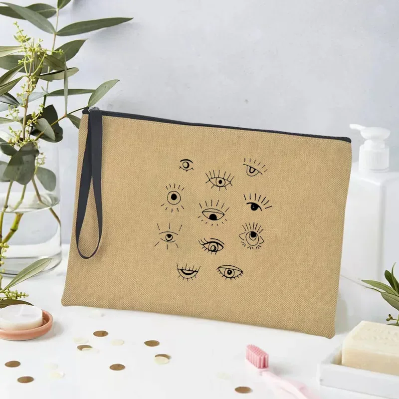 Eye of Prophecy Strange Patterns Zipper Makeup Bag Travel Lipstick Bag Fashion Cosmetic Cases Organizer for Brushes Best Gift