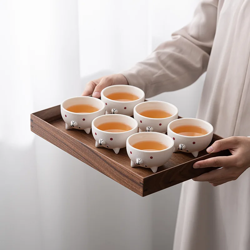1-6pcs Shiba Inu Series Teacups Ceramic Tea Cups Chinese Kungfu Gongfu Teacup Cute Puppy Household Drinkware Teaware Gift Box