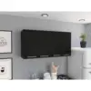 120 Wall Cabinet, Four Doors, Two Cabinets, Two Shelves Black 1