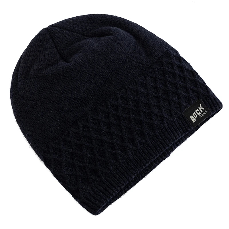 Unisex Beanie Hat Plush Fleece Warm Cap Rock Letter Soft Winter Hat Men Women Outdoor Thicken Ski Sports Knitted Hat