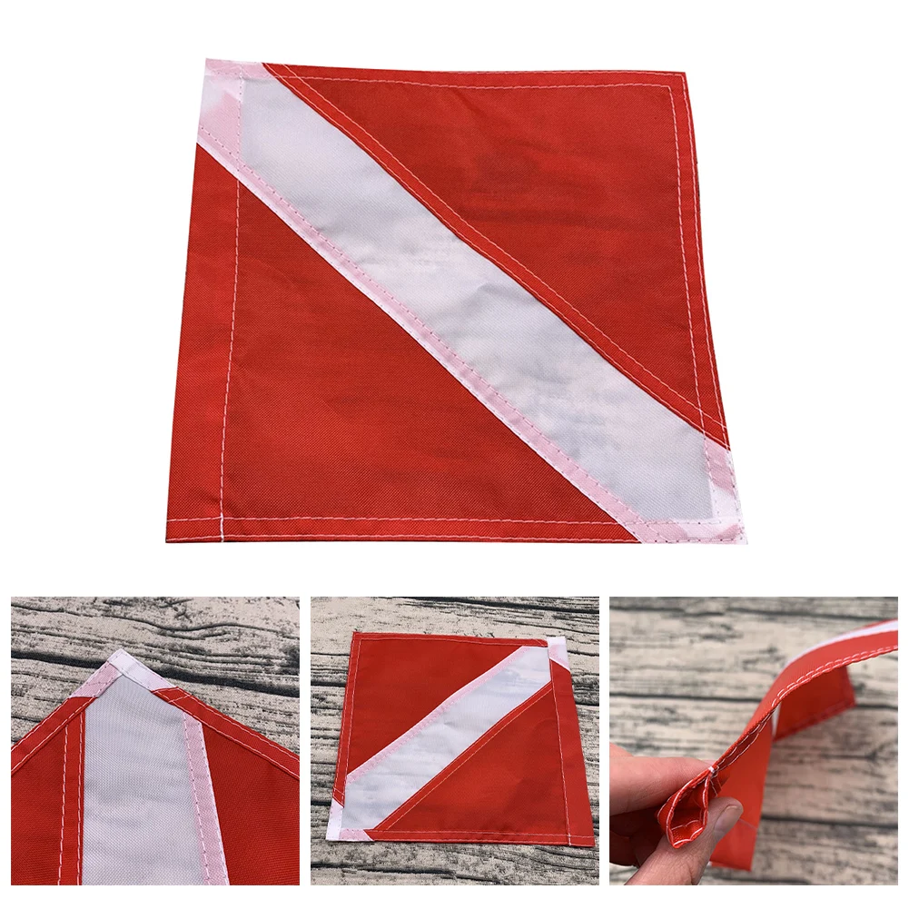

9.4x9.4inch Scuba Diving Flag Boat Diver Down Dive Flag Red White Stitching Flag Swimming Accessories For Free Diving Boat