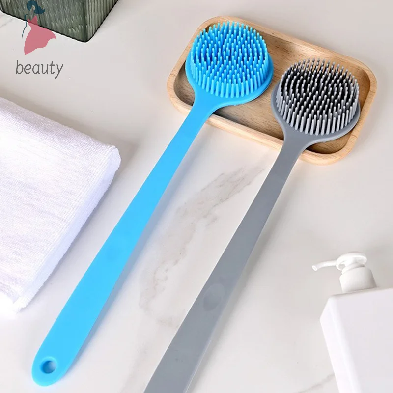 Silicone Back Scrubber Long Handle Body Scrubber Light&Easy-to-Hold Shower Brush For Skin Cleaning&Exfoliating With A Free Hook exfoliating shower brush shower scrubber exfoliating scrubber exfoliating shower scrubber exfoliating bath brush