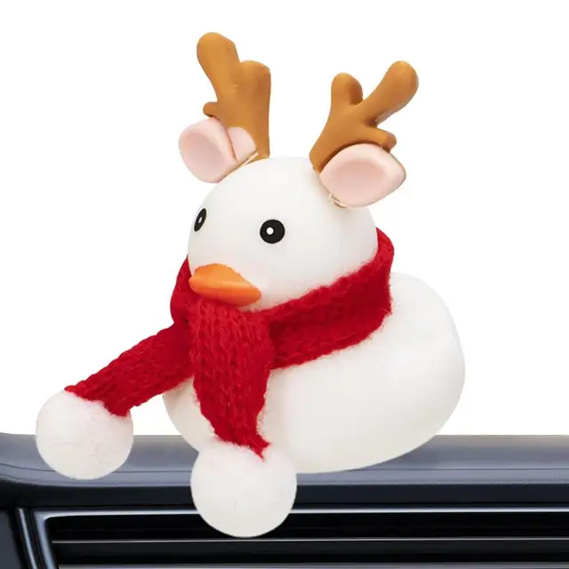 Gummi Ente Auto Ornamente süße Ente mit Schal Neuheit Squeeze Ducky süße  Ente mit Weihnachts schal Squeeze Ducky Auto Armaturen brett - AliExpress