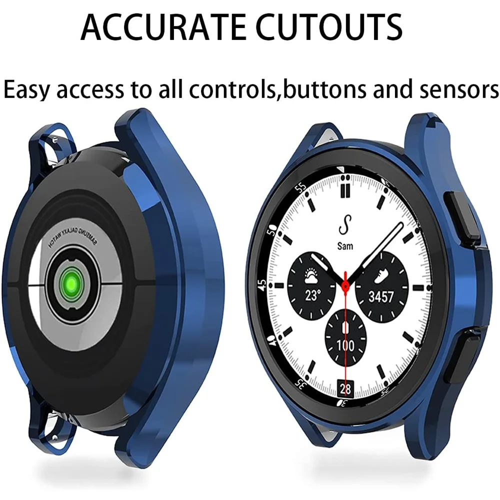 Case for Samsung Galaxy watch 4 classic 46mm/42mm TPU Plated all-around Anti-fall cover bumper Samsung Galaxy watch 4 40mm 44mm watch cover watch protective case watch case watch protective cover tpu protective case watch accessories