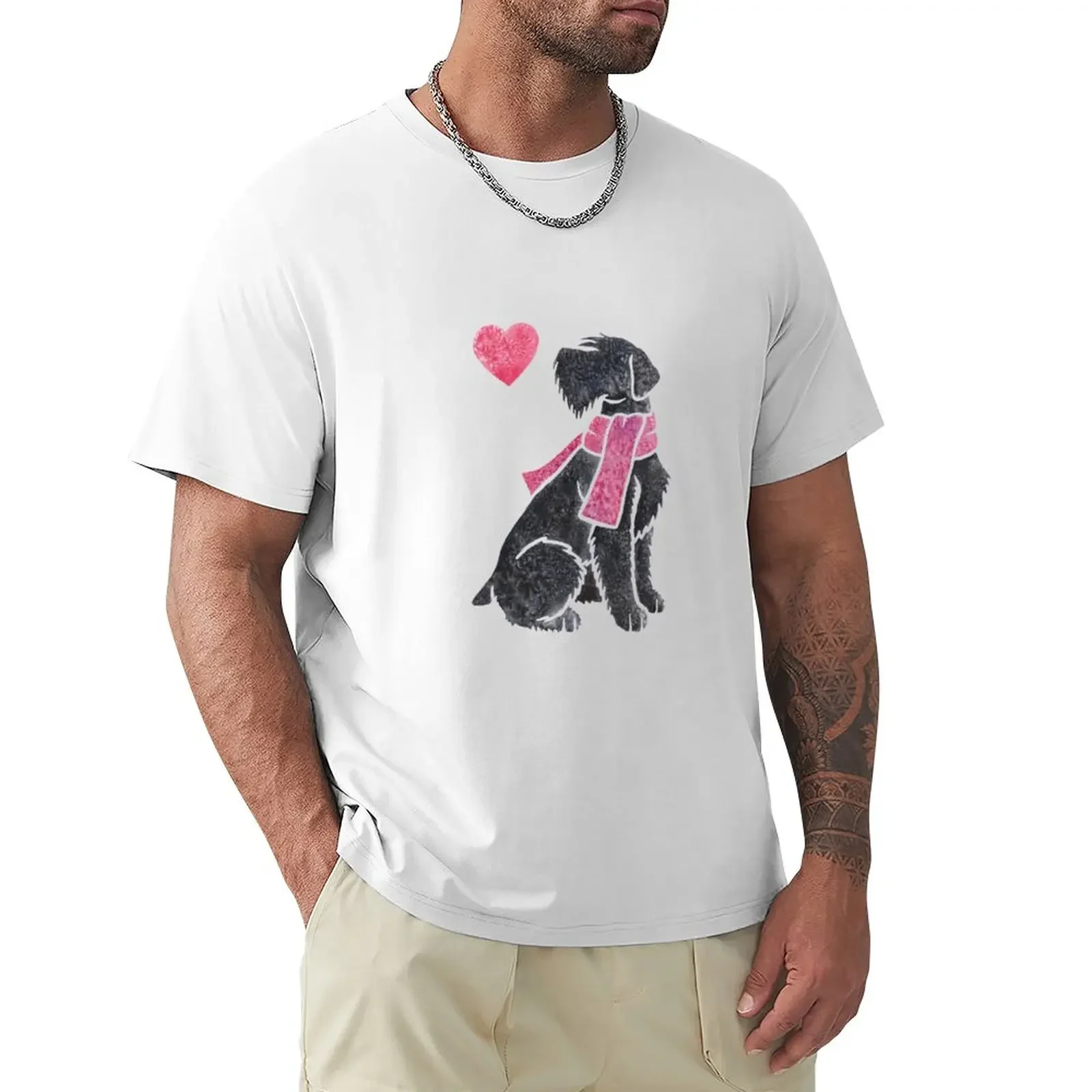 Watercolour Giant Schnauzer T-Shirt vintage anime mens white t shirts anime customs tops aesthetic clothes mens clothing