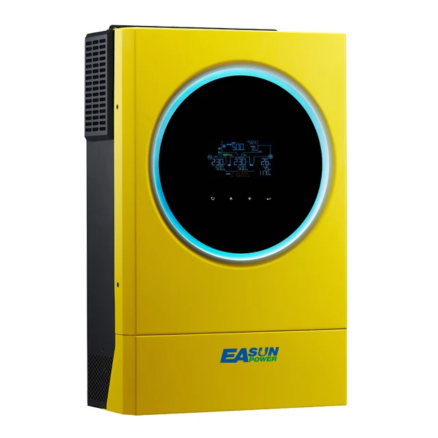 Easun Power Hybrid Solar Inverter 5.6Kw 230Vac Mppt 120A Caricabatterie Ingresso Fotovoltaico 6000W 450Vdc Led Ring Lights Pulsante Touchable