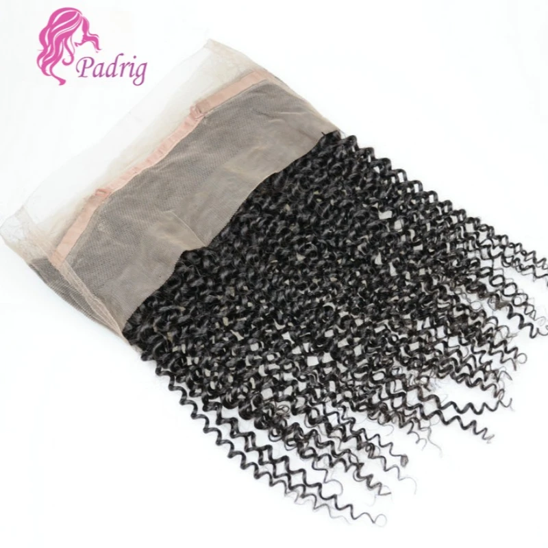 Kinky Curly 360 Full Lace Human Hair Frontal Brazilian Remy Hair 10-20 Inch Natural Color Transparent Swiss Lace Pre-Plucked
