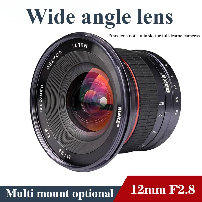 메이케 MK-12mm F2.8 수동 고정 초점 초광각 미러리스 카메라 렌즈 캐논 니콘 후지 호환