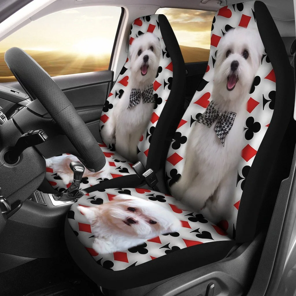 

1 PC Maltese Dog Print Car Seat Covers