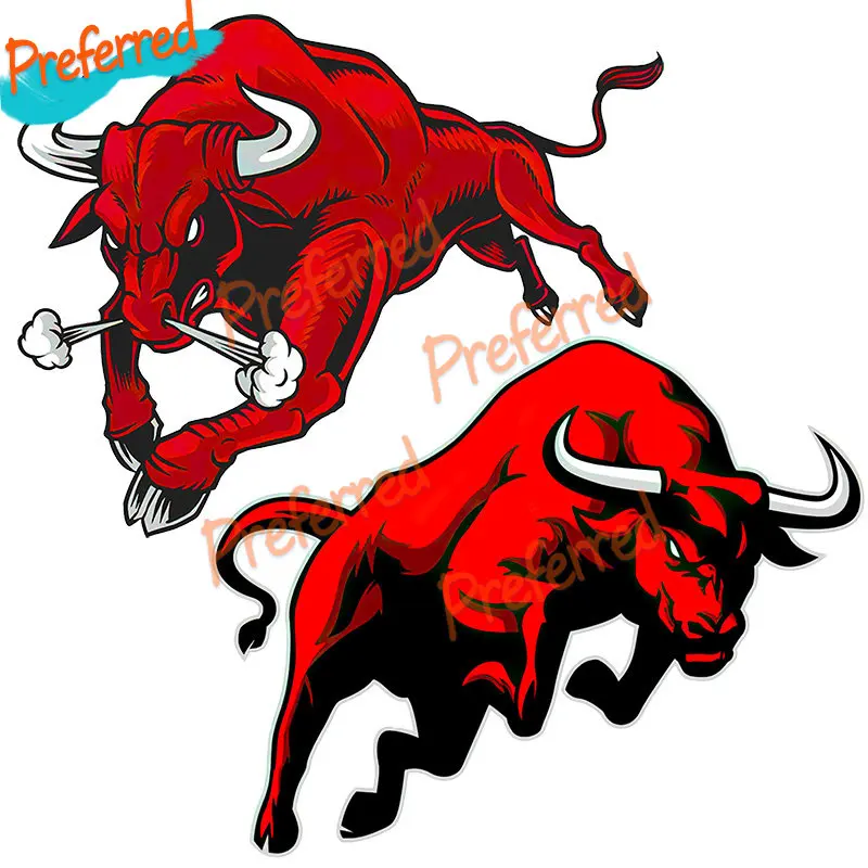 Red Raging Bull Car Sticker Decalcomania Di Alta Qualità Laptop Mirror Scooter Car Bumper Window Mirror Trunk Moto Vinyl Decal