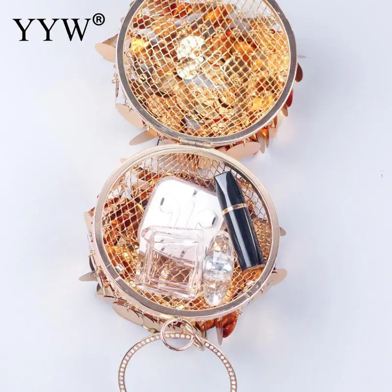 luxury Sequins Circular Ring Evening Bags Wedding Party Clutch And Purse 2023 Fashion Designer Silver Bag Women Small Tote Bag