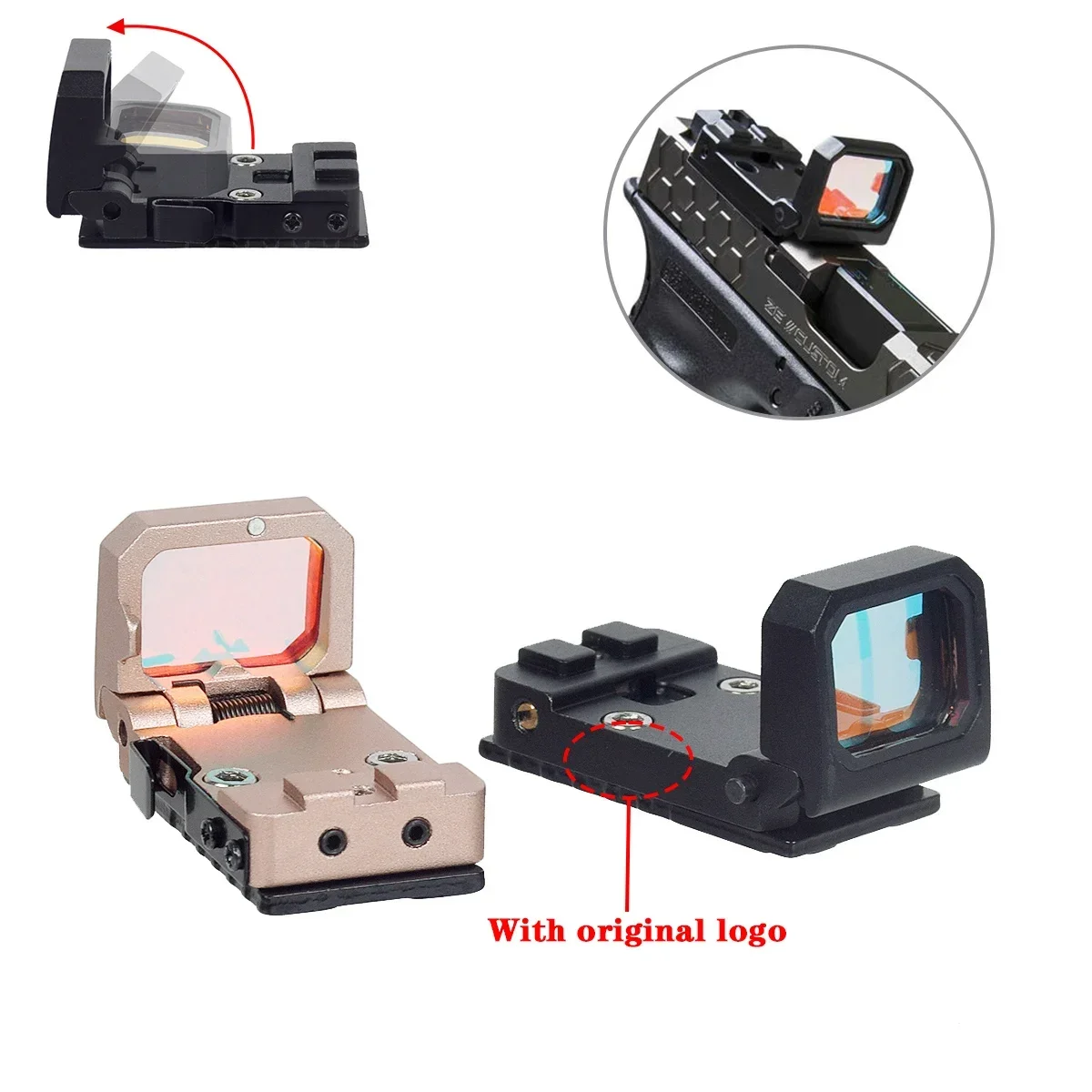 

Tactical Flip Up Red Dot Reflex Sight Collimator RMR SRO Scope Mount for MOS Slide Cut Accept RMR Pistol 1913 Mount Riflescope