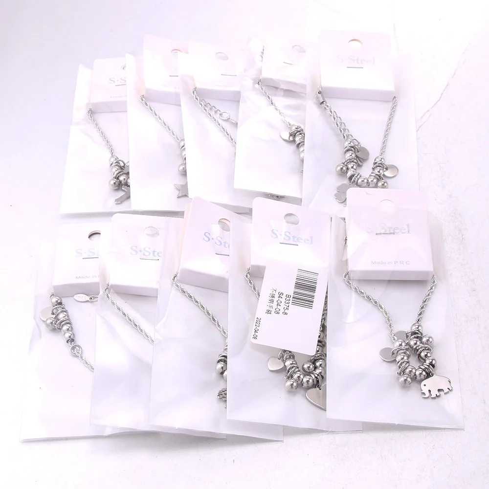10Pcs/Lot Mixed Fashion Pearl Women Stainless Steel Bracelets High Quality Party Gift Cute Charm Bracelets Jewelry Wholesale
