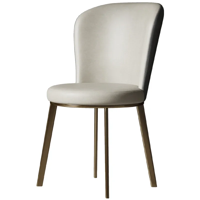 

Nordic Luxury Dining Chair Leather Soft Modern Restaurant Backrest Stool Dresser Gold Dining Room Chair Cadeira Home Furniture