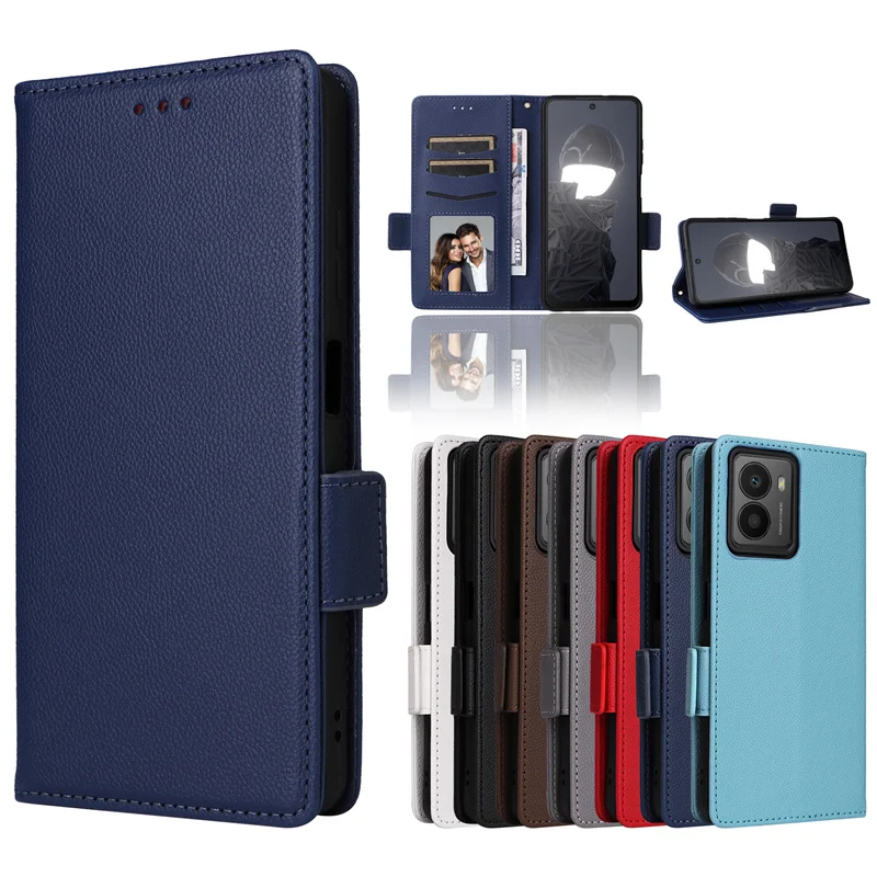 Enhanced Magnetic Wallet Phone Case with Side Buckle and Hanging Rope