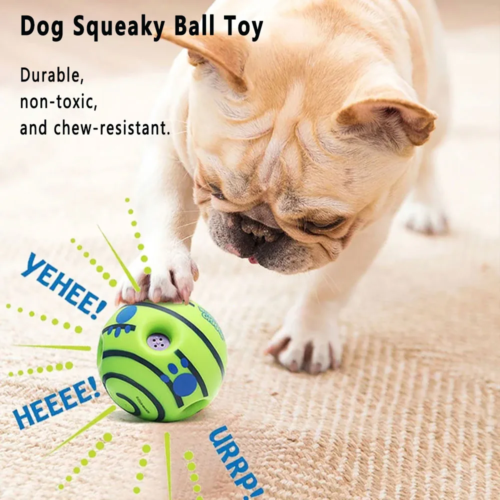 Pet Dog Toy Ball Wobble Wag Giggle Ball Interactive Dog Cat Toy Chew Toy Giggle Sounds Toy When Rolled or Shaken For Pet Dog Fun 3