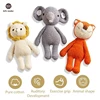 1Pc Baby Toy Handmade Crochet Rattle Plush Dolls Cartoon Animal Elephant Stuffed Toys Soothing Baby Sleeping Kids Christmas Gift 2