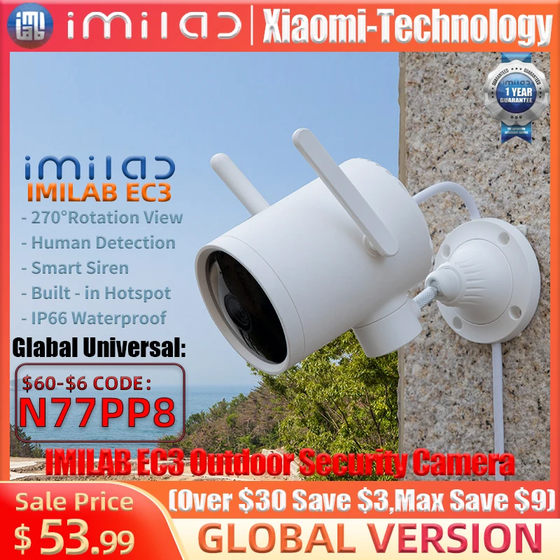 IMILAB-Smart Color Night Vision CCTV Webcam, EC3 Lite, Video