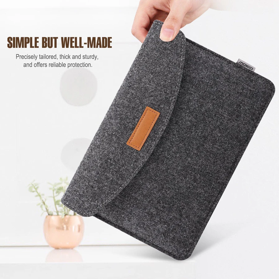 Premium Wool Felt Shockproof Tablet Sleeve for 10 to 11 Inch Devices
