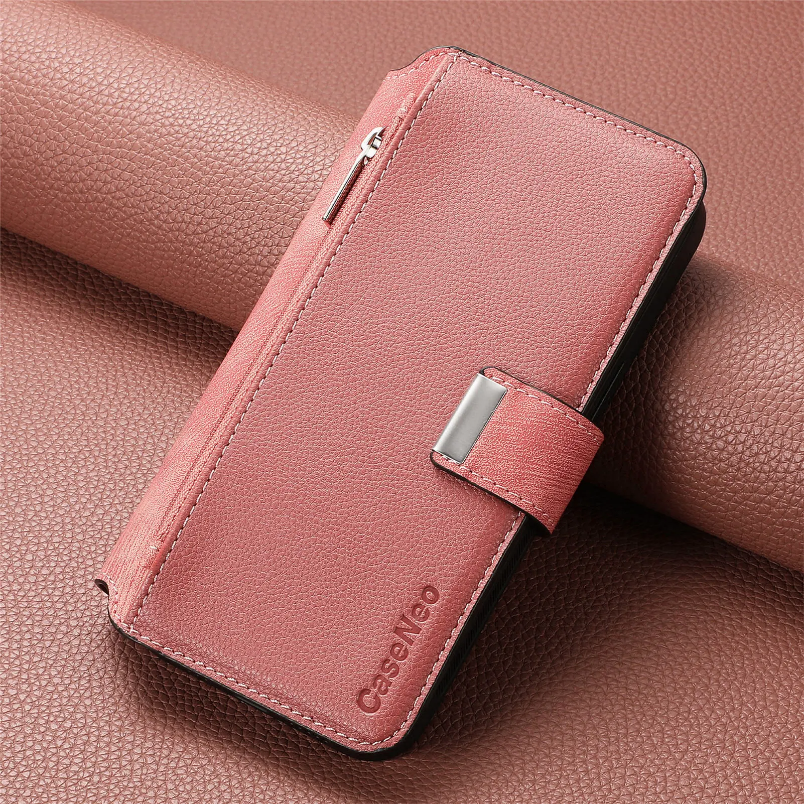2-in-1 Detachable Leather Flip Case with Wireless Charging and Card Holder