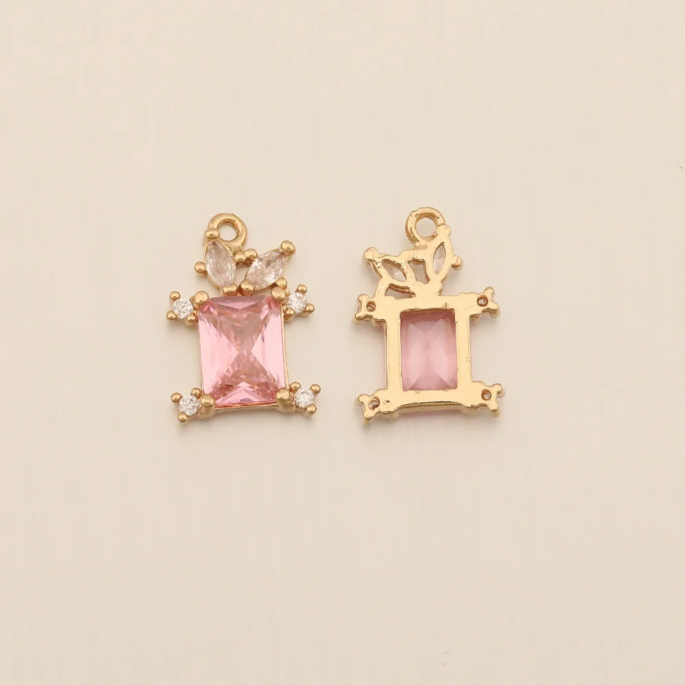 Cordial Design 11*16MM 50Pcs Rhinestone Pendant/Jewelry Findings & Components/CZ Charms/Rectangle Shape/Hand Made/DIY Making 7 Cordial Design 11*16MM 50Pcs Rhinestone Pendant/Jewelry Findings & Components/CZ Charms/Rectangle Shape/Hand Made/DIY Making - cordial