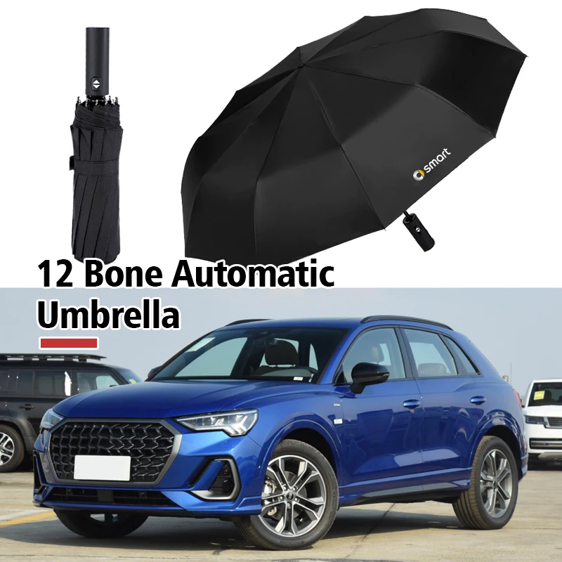 Car Folding Umbrella Automatic Sunshade Accessories Smart Fortwo Forfour 451 453 450 452 454 Roadster Coupe 12 Bone