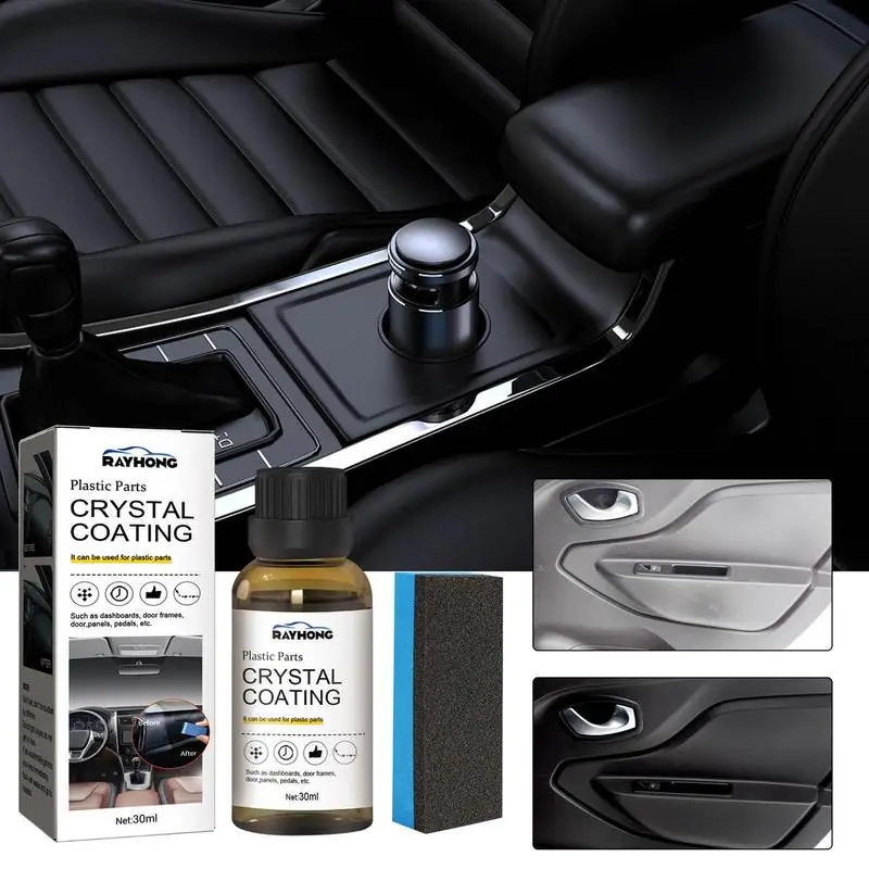 

Plastics Parts Crystal Coatingg Plastics Trim Restorer for Cars Plastics Restorer with Sponge for Car Door Panels and Pedals