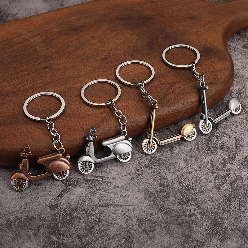 Mode 3D Motorrad Roller Schlüsselbund Klassische Elektrische Fahrzeug Anhänger Keyfob Für Männer Frauen, Die DIY Schmuck Schlüsselring Geschenk