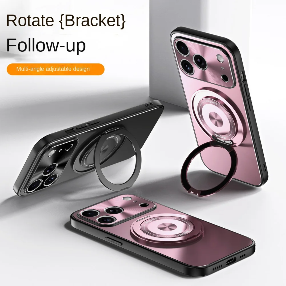 Magnetic Rotating Kickstand Phone Case with Hard Bumper