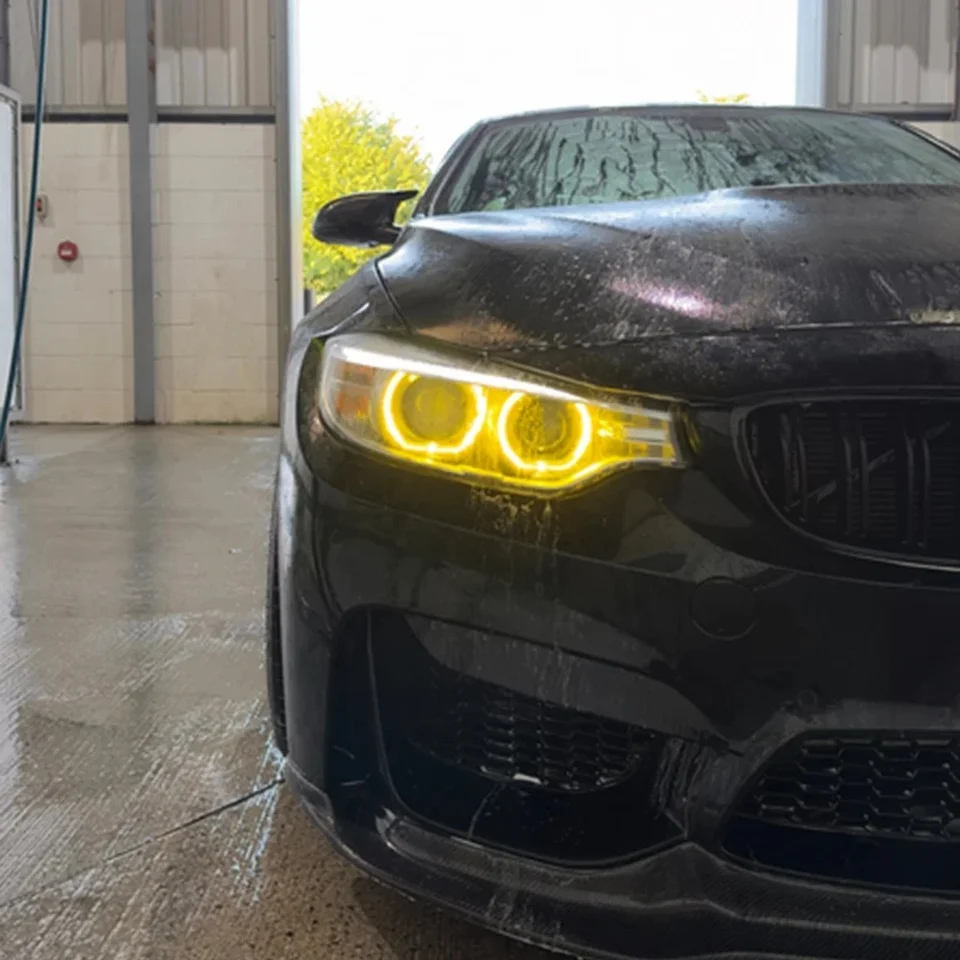 BMW CSL DRL LED Angel Eyes Bororstyánsárga Fényszóró - BömbiBolt
