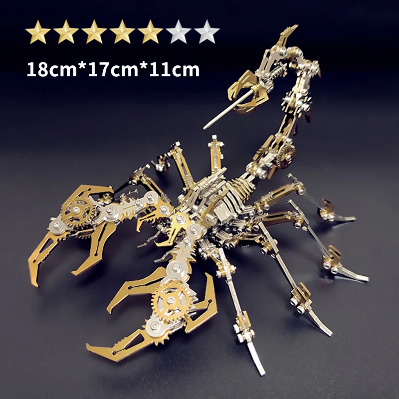 Microworld 3D Metal Puzzle Gold Devils Scorpion Model Colorful Kits DIY Assemble Jigsaw Toys Birthdays Gifts For Children Adults