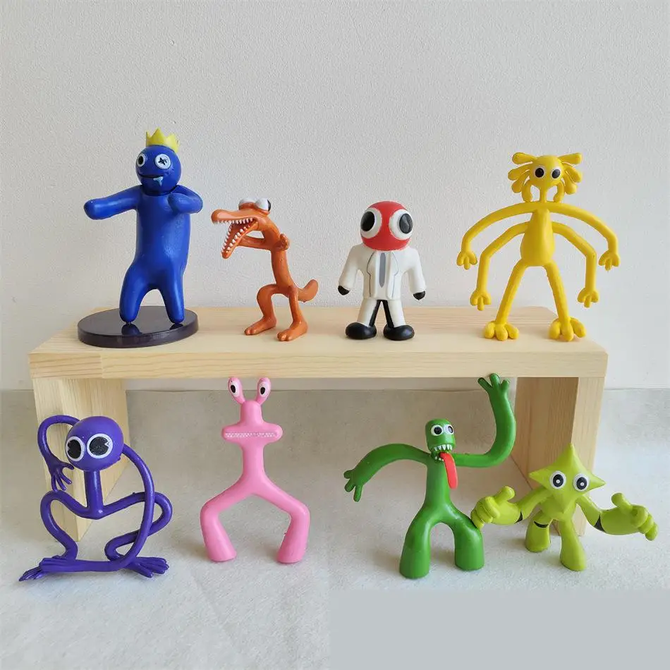 

8 Pcs/Set Rainbow Friends 6-10cm Mini Figure Game Periphery Doll Model Cake Decoration Blue Green Yellow