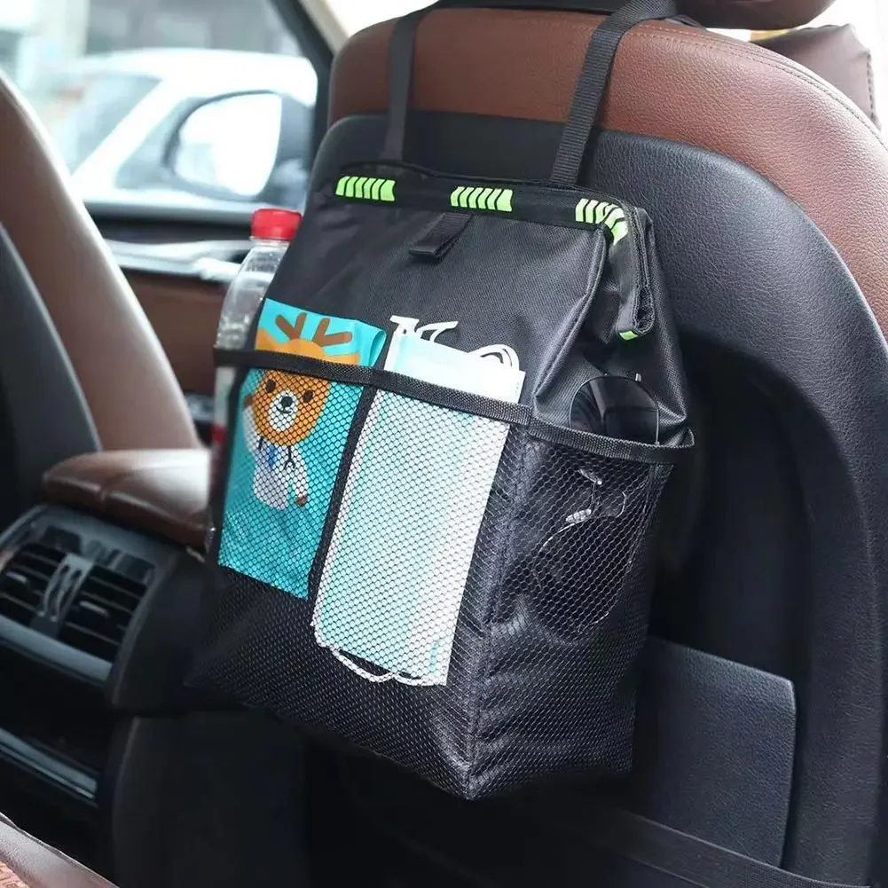 1 Pcs Car Waterproof Trash Bag car storage bag car trash can car trash bag Trash Can Garbage Waste Storage Bin Easy To Fold Large Capacity Can Receive Liquid