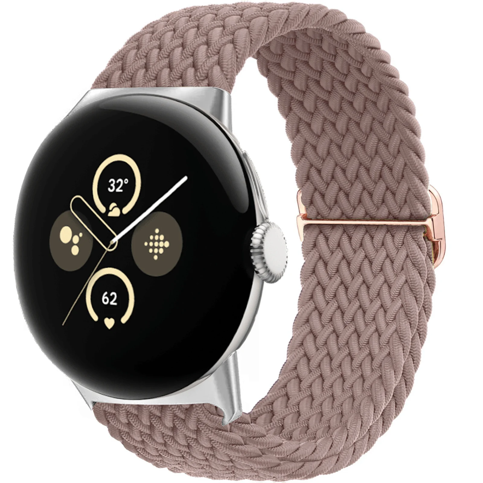 Braided Solo Loop Smartwatch Band - Elastic Adjustable Nylon Strap Bracelet