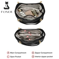 FOXER 2026 Nouveau Sac à Bandoulière pour Femme en Cuir Véritable, Sac Fourre-Tout Élégant Grande Capacité, Sac à Main Tendance pour Trajet Quotidien, Cadeau de Luxe 5
