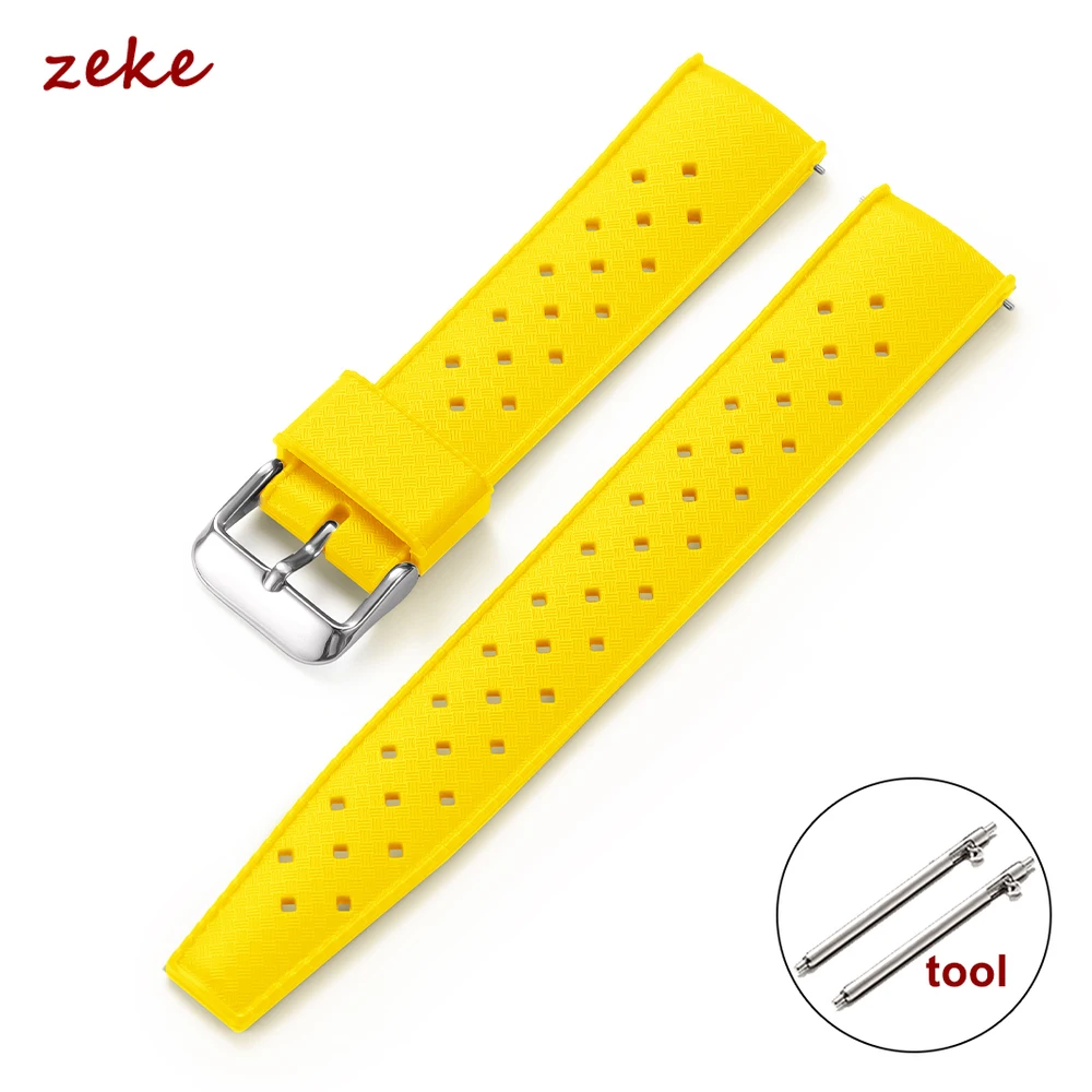 Tropical Silicone Quick Release Watch Band Strap - Universal Rubber Wristband