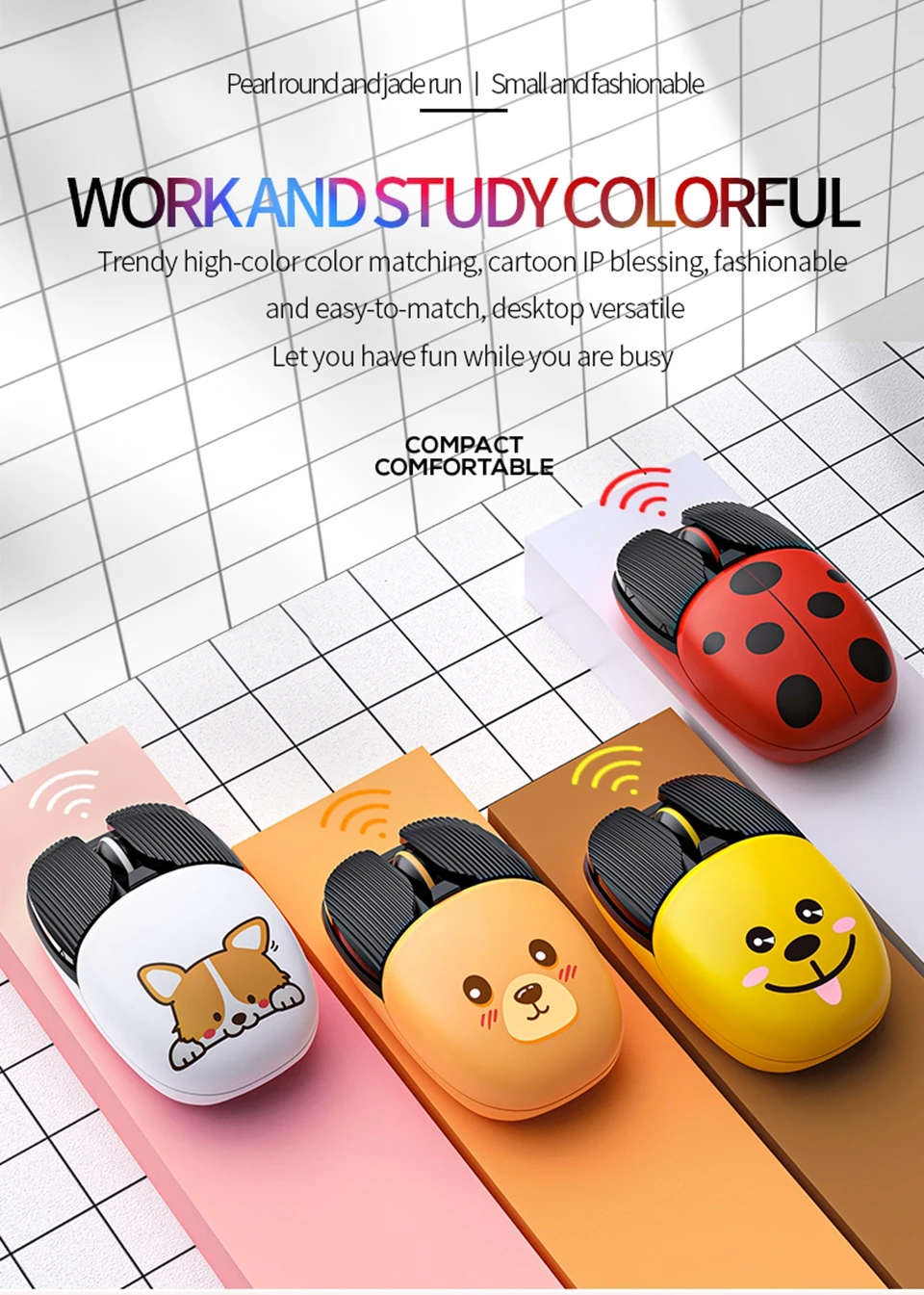 Wireless Bluetooth Mouse Cute Mouse Dual Mode Rechargeable Type-C Silent 2.4G USB Gaming Mute Mice for Laptop PC Girl Gift New