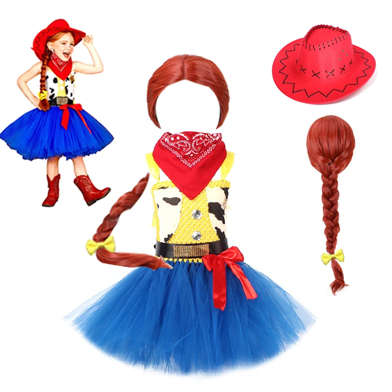 Disney-vestido de dibujos animados de Toy Story 4 para niñas, disfraz de Jessie, ropa de Halloween, fiesta, Toy Story, Cosplay