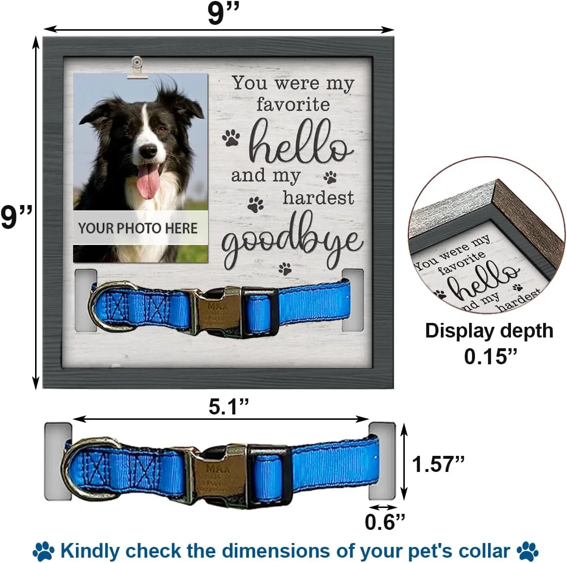 High Quality Wood Board Love Pet Memorial Frame Sympathy Pet Keepsake Frame Lose Your Dog Memorial Photo