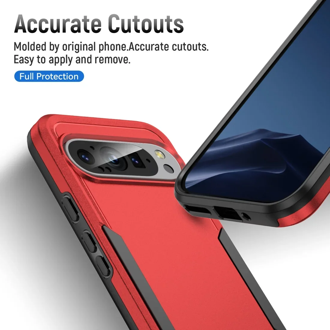 Luxurious Shockproof Armor Dual-Layer Phone Cover - Heavy Duty Solid Color Hard Protect Case