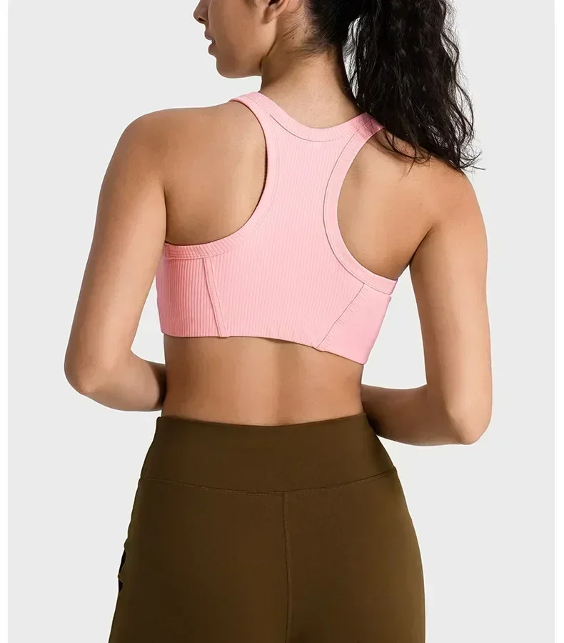 Lemon Women Clothing Top Women Gym Yoga Fitness Sports Bra Crop Top Outdoor Jogging Workout Ribbed Underwear Vest Push-Up Bras