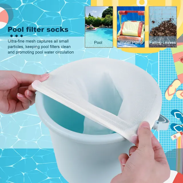 5/10 Pack Medence Skimmer Zokni Tisztítja A Törmeléket És Levelek Kosarak Szűrőinek Haltartály Hálózsák Kerek Hálószűrő - Image 2