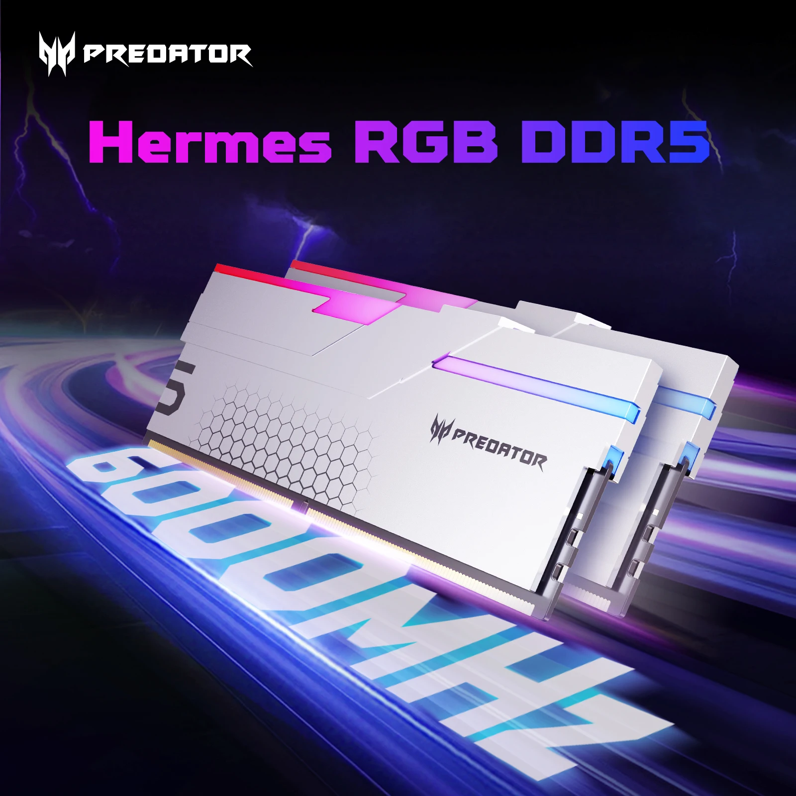 ACER PREDATOR Hermes RGB DDR5 RAM メモリ 32GB(2x16GB) 6000MHz