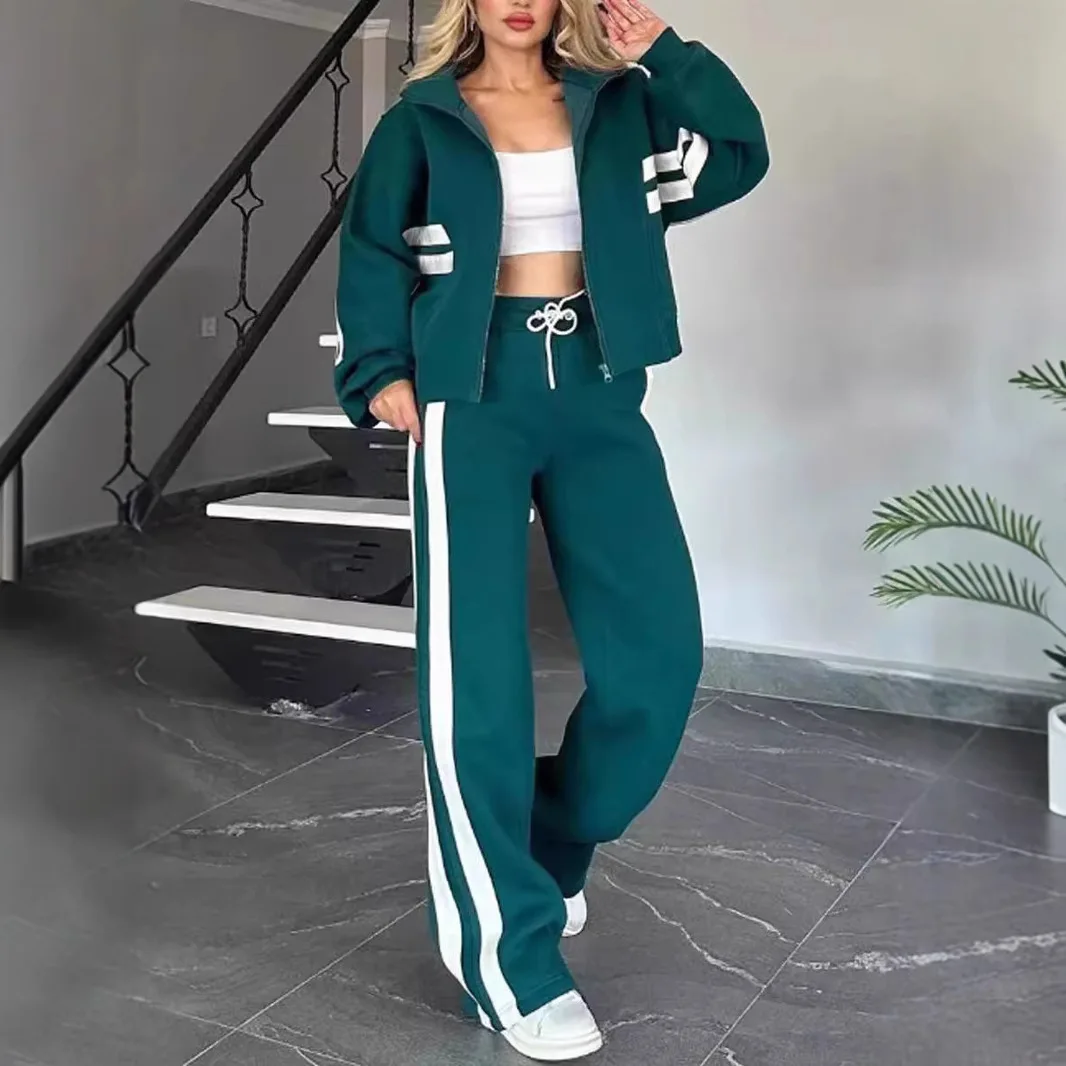 Women Hooded Tracksuit Sports 2 Pieces Set Sweatshirts Pullover Hoodies Pants Suit Home Sweatpants Trousers Outfits 2026 4