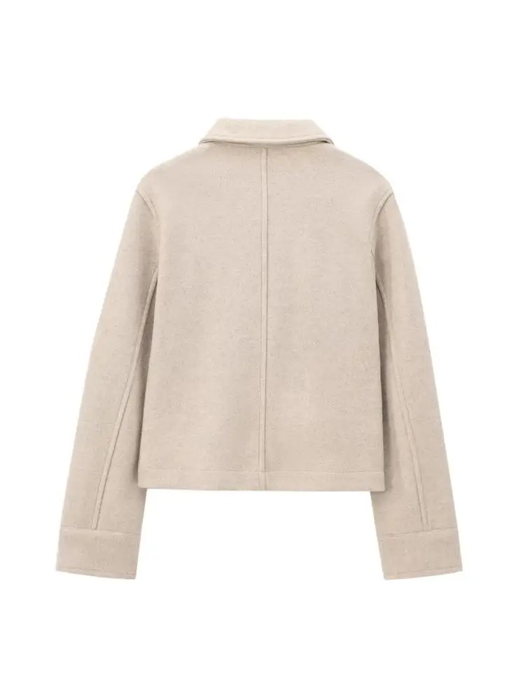 Veste douce avec poches pour femmes, manteau à manches longues, boutonné, vêtements d'extérieur pour femmes, hauts chics, mode